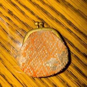 Vintage Orange Patterned Coin Purse
